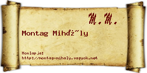 Montag Mihály névjegykártya