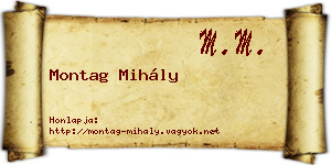Montag Mihály névjegykártya